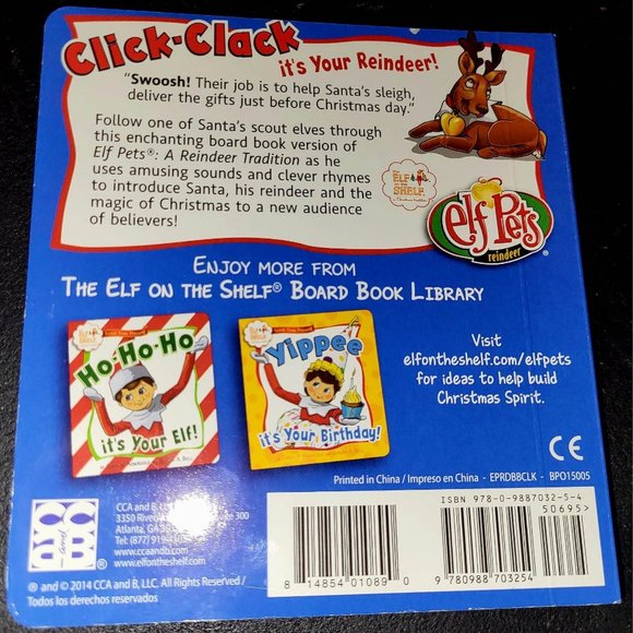 "Scout Elves Present: Click-Clack it's Your Reindeer!" (Board-Book) (NOVELTY) - Picture 2 of 2